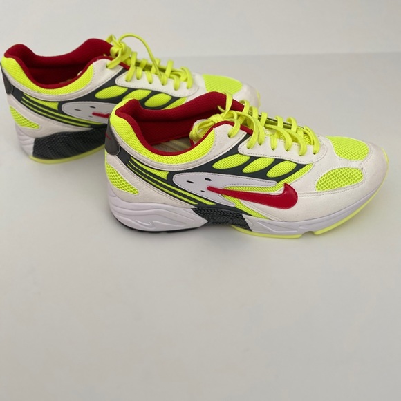 Nike Air Ghost Racer-White/Atom Red-Neon Yellow - Picture 7 of 9